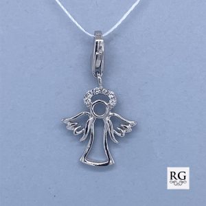925 RH PL CZ OUTLINE ANGEL CHARM - 24X14 - 1.15g <br/>M10076