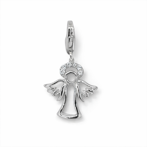 925 RH PL CZ OUTLINE ANGEL CHARM - 24X14 - 1.15g <br/>M10076