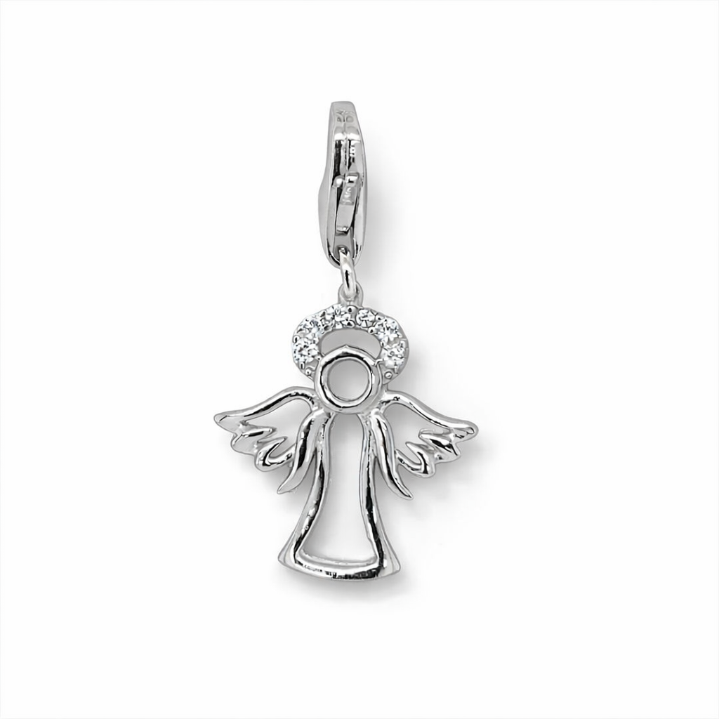 925 RH PL CZ OUTLINE ANGEL CHARM - 24X14 - 1.15g <br/>M10076