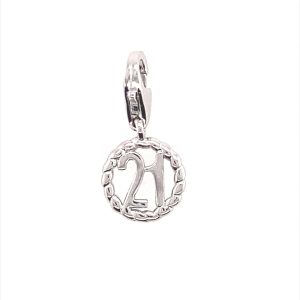 925 RH PL 21st IN ROPE CIRCLE CHARM - 18X9 - 0.8g <br/>M10083