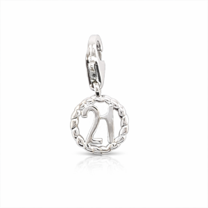 925 RH PL 21st IN ROPE CIRCLE CHARM - 18X9 - 0.8g <br/>M10083