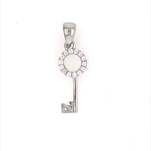 925 RH PL CZ PAVE 21st KEY PENDANT - 24X7 - 0.76g <br/>M10086