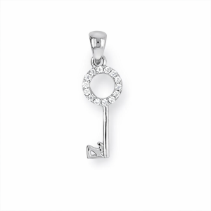 925 RH PL CZ PAVE 21st KEY PENDANT - 24X7 - 0.76g <br/>M10086