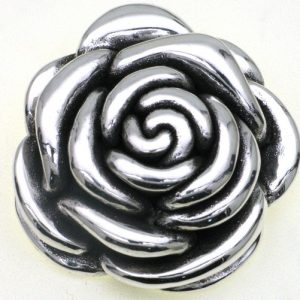 925 OXI ELECTROFORMING ROSE PENDANT - 47X44 <br/>M10092