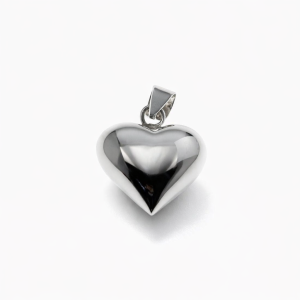 925 PLAIN HOLLOW PUFFED HEART PEND - 28X20 - 5.2g <br/>M10096