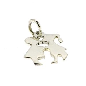 925 PLAIN FLAT KISSING BOY+GIRL CHARM 16X13  1.19g <br/>M10104