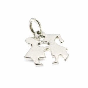 925 PLAIN FLAT KISSING BOY+GIRL CHARM 16X13  1.19g <br/>M10104