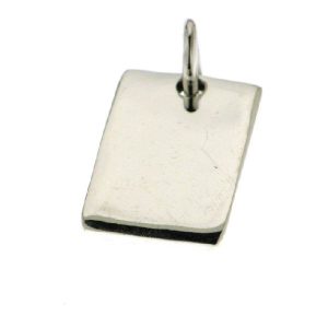 925 PLAIN RECTANGULAR DISC CHARM - 20X13 - 2.82g <br/>M10112