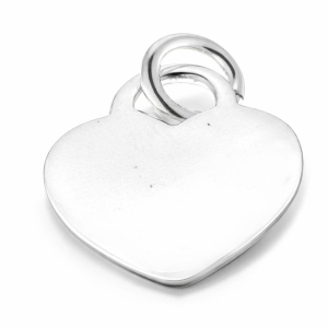 925 PLAIN HEART DISC CHARM - 28X20 - 4.2g <br/>M10115