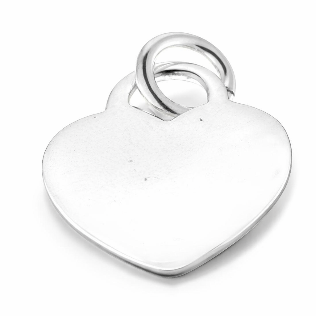 925 PLAIN HEART DISC CHARM - 28X20 - 4.2g <br/>M10115