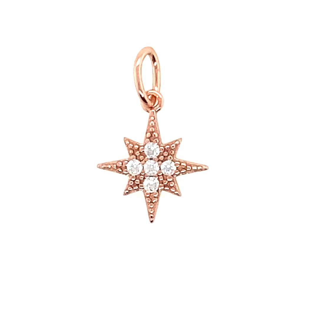 925 RG CZ PAVE MILLGR BETHLEHEM STAR CHARM 16X11 <br/>M10131R