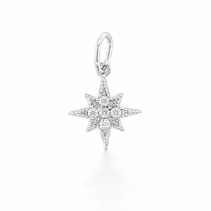 925 YG CZ PAVE MILLGR BETHLEHEM STAR CHARM 16X11  <br/>M10131Y