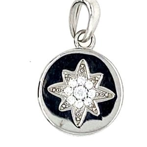 925 CZ PAVE BETHLEHEM STAR RND DISC - 20X11.5 2.6g <br/>M10136