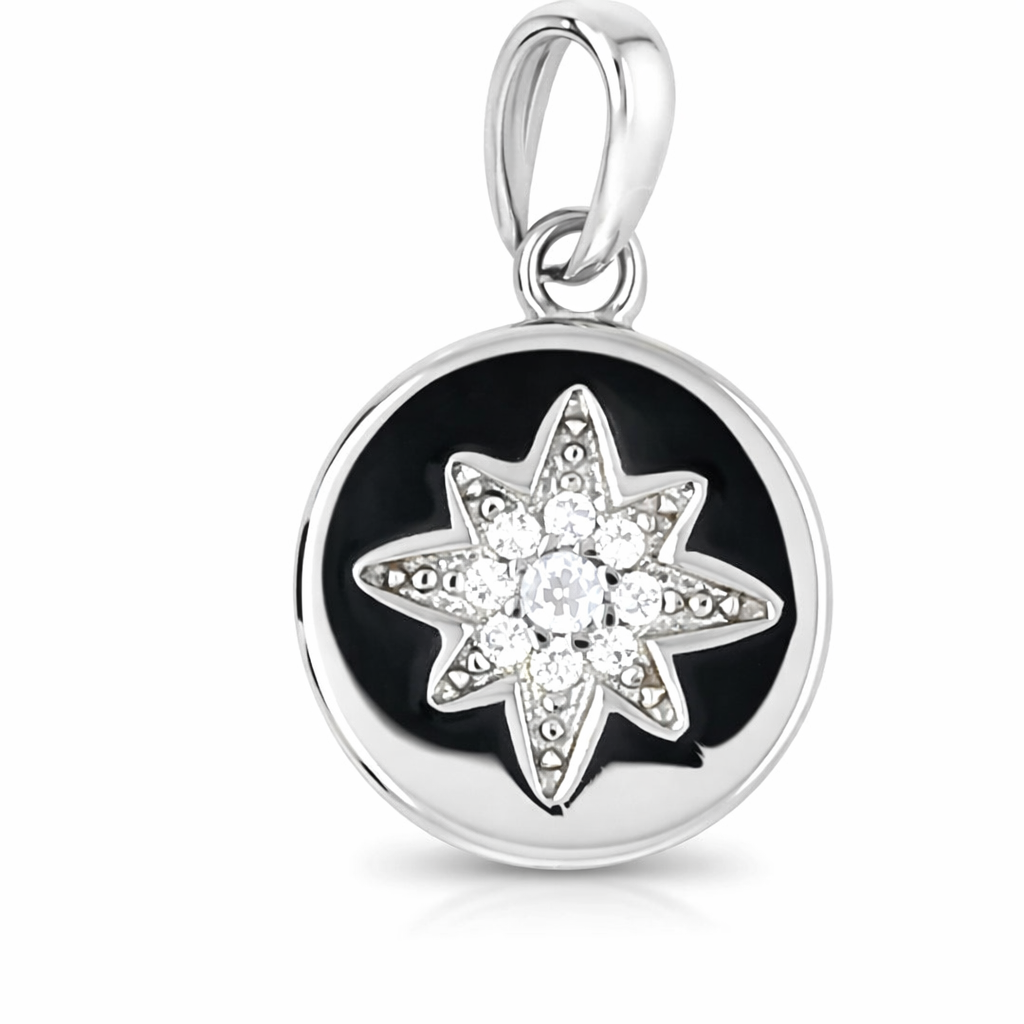 925 CZ PAVE BETHLEHEM STAR RND DISC - 20X11.5 2.6g <br/>M10136