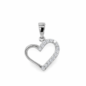 925 OPEN CUT CZ PAVE HEART PENDANT - 21X16 - 1.35g <br/>M10200
