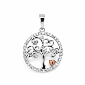 925 RG HEART CZ PAVE TREE OF LIFE PEND 20MM  2.3g <br/>M10205