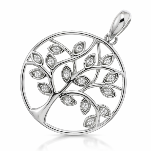 925 CZ TREE OF LIFE FILIGREE PENDANT - 28X20 1.9g <br/>M10207