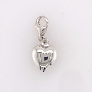 925 HOLLOW PUFFED HEART CHARM - 23X10 - 1.1g <br/>M10210