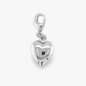 925 HOLLOW PUFFED HEART CHARM - 23X10 - 1.1g <br/>M10210