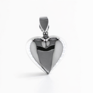 925 HOLLOW PUFFED HEART PENDANT - 30X21 <br/>M10213