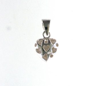 925 HOLLOW PLAIN+CUT OUT HEARTS HEART PEND - 19X10 <br/>M10215