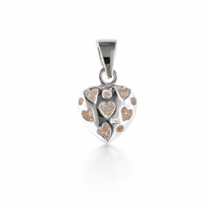 925 HOLLOW PLAIN+CUT OUT HEARTS HEART PEND - 19X10 <br/>M10215