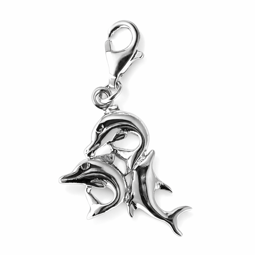 925 TRIPLE DOLPHIN CHARM - 32X14 - LOBSTER <br/>M10237