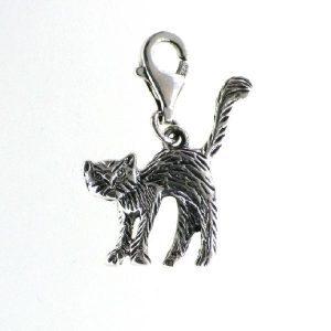 925 OXI FURRY CAT CHARM - 25X17 - LOBSTER <br/>M10238