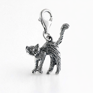 925 OXI FURRY CAT CHARM - 25X17 - LOBSTER <br/>M10238