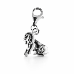 925 PLAIN SITTING DOG CHARM - 23X11 - LOBSTER <br/>M10239