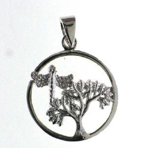 925 OPEN CUT DRAGONFLY TREE OF LIFE PENDANT -29X20 <br/>M10241