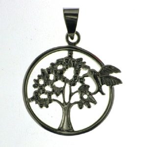 925 OPEN CUT BIRD TREE OF LIFE PENDANT - 29X22 <br/>M10242