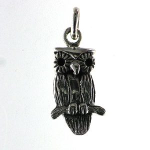 925 OXI ETCHED SITTING OWL CHARM - 30X12 <br/>M10250