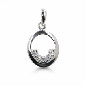 925 CZ PAVE ON BOTTOM OPEN CUT OVAL PEND - 22X12 <br/>M10267