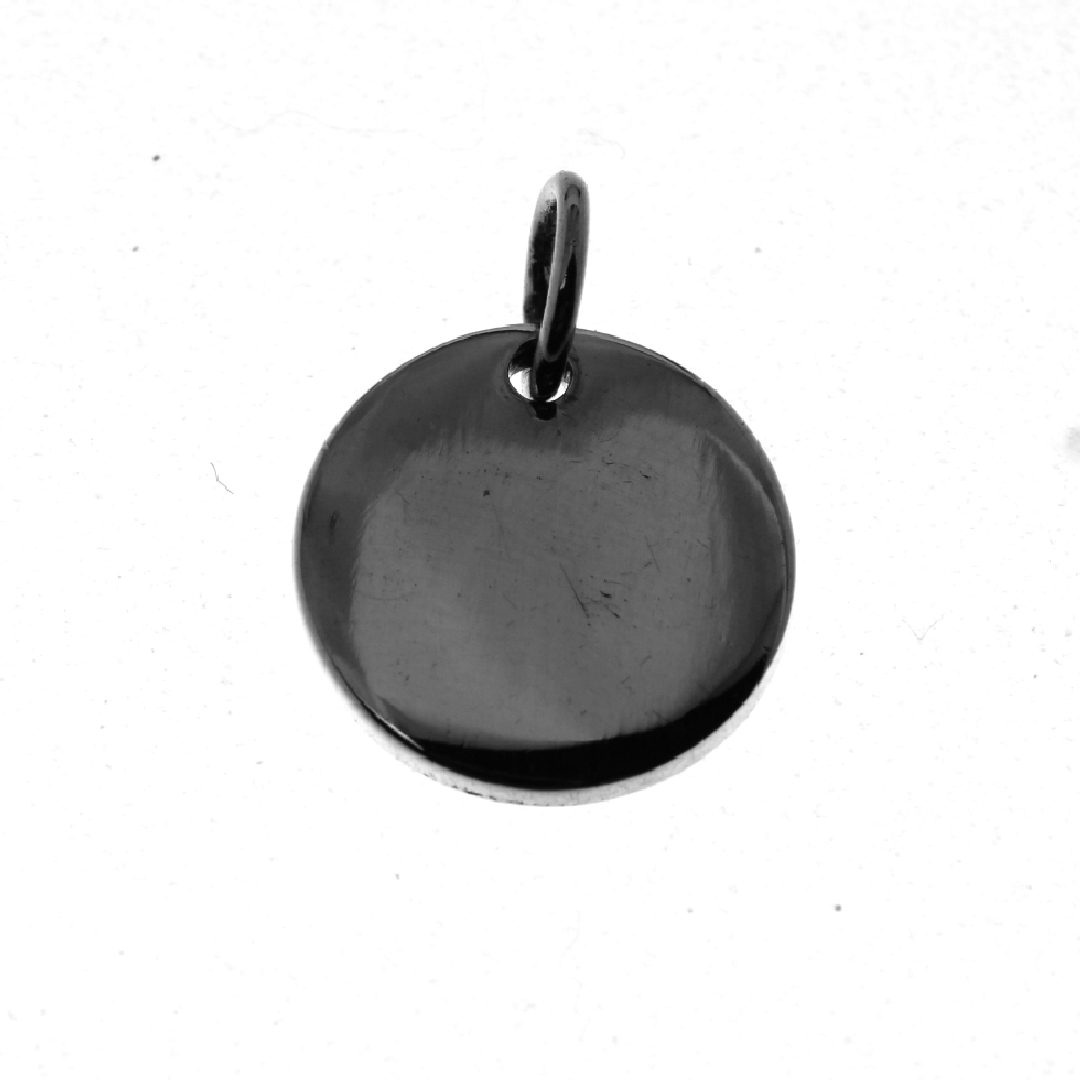 925 PLAIN ROUND DISC CHARM - 15MM - 3.2g <br/>M10276