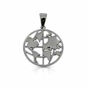 925 OPEN CUT WORLD MAP DISC PEND - 20MM - 2.5g <br/>M10277