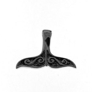925 OXI ETCHED WHALE TALE PENDANT - 19X27 - 3.2g <br/>M10285