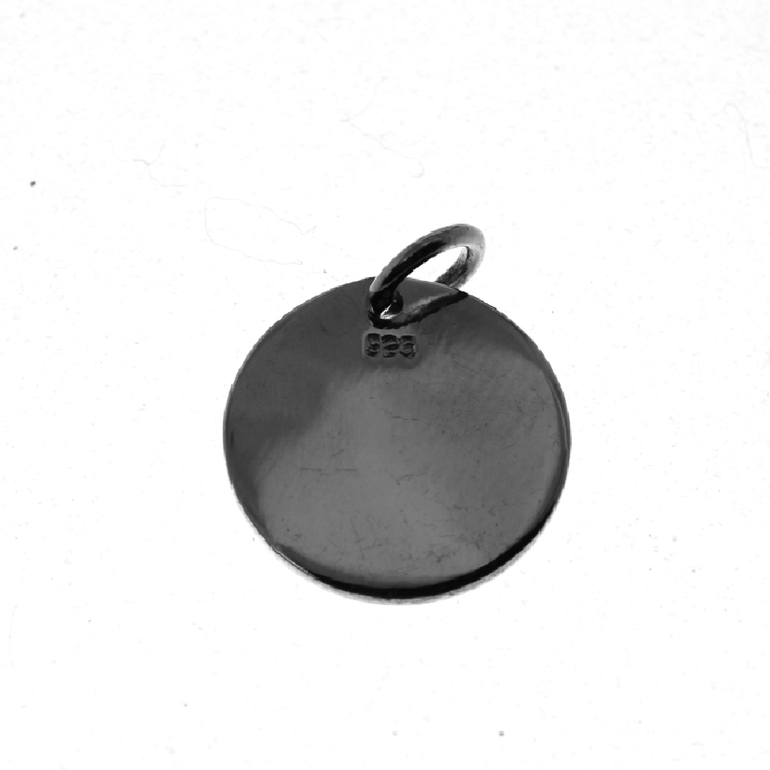 925 WORDS ETCHED ROUND DISC CHARM - 15MM - 1.9g <br/>M10287 - Image 2