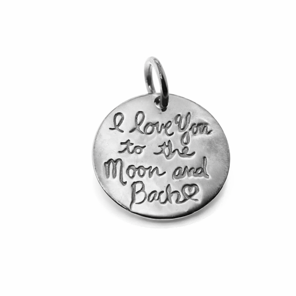 925 WORDS ETCHED ROUND DISC CHARM - 15MM - 1.9g <br/>M10287