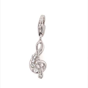 925 RH PL CZ PAVE TREBLE CLEF CHARM - 25X7 - 0.9g <br/>M10297
