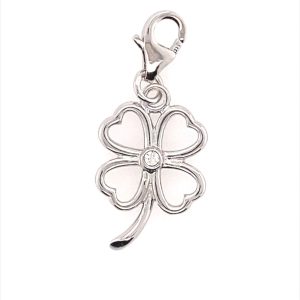 925 RH PL CZ 4 LEAF CLOVER OUTLINE CHARM 30X13 1.5 <br/>M10301