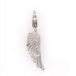 925 RH PL TEXTURED ANGEL WING CHARM - 27X7 - 1.6g <br/>M10304
