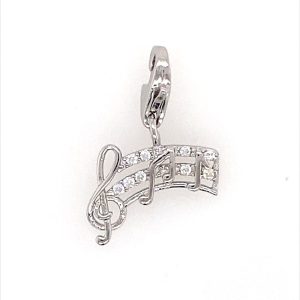 925 RH PL CZ PAVE MUSIC BAR CHARM - 22X13 - 1g <br/>M10306