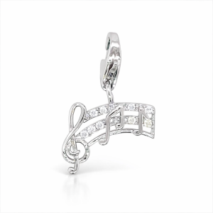 925 RH PL CZ PAVE MUSIC BAR CHARM - 22X13 - 1g <br/>M10306