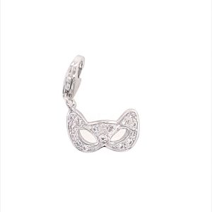 925 RH PL CZ PAVE PHANTOM MASK CHARM - 19X13 1.14g <br/>M10307