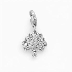 925 RH PL CZ LEAVES TREE OF LIFE CHARM - 22X12 1.2 <br/>M10308