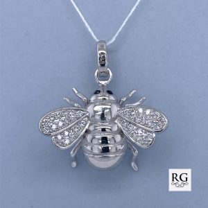 925 RH PL CZ PAVE BUMBLE BEE CHARM - 24X24 - 4.2g <br/>M10311