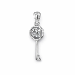 925 RH PL CZ PAVE 21st KEY PENDANT - 24X7 - 0.8g <br/>M10313