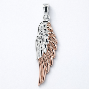 925 RG PL ETCH SINGLE ANGEL WING PEND - 40X11 2.3g <br/>M10324R