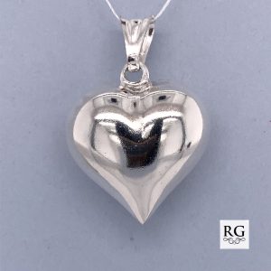 925 HOLLOW PUFFED HEART PENDANT - 31X21 - 4.46g <br/>M10327